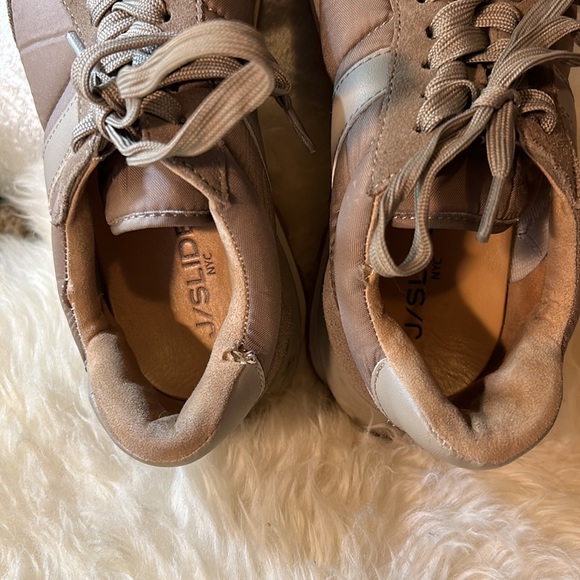 J/SLIDES NYC - khaki leather, suede & nylon sneakers, NWOT - Picture 7 of 10